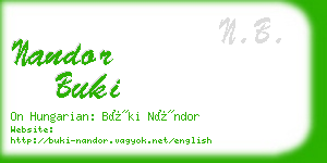 nandor buki business card