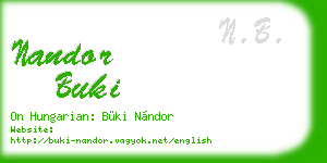 nandor buki business card